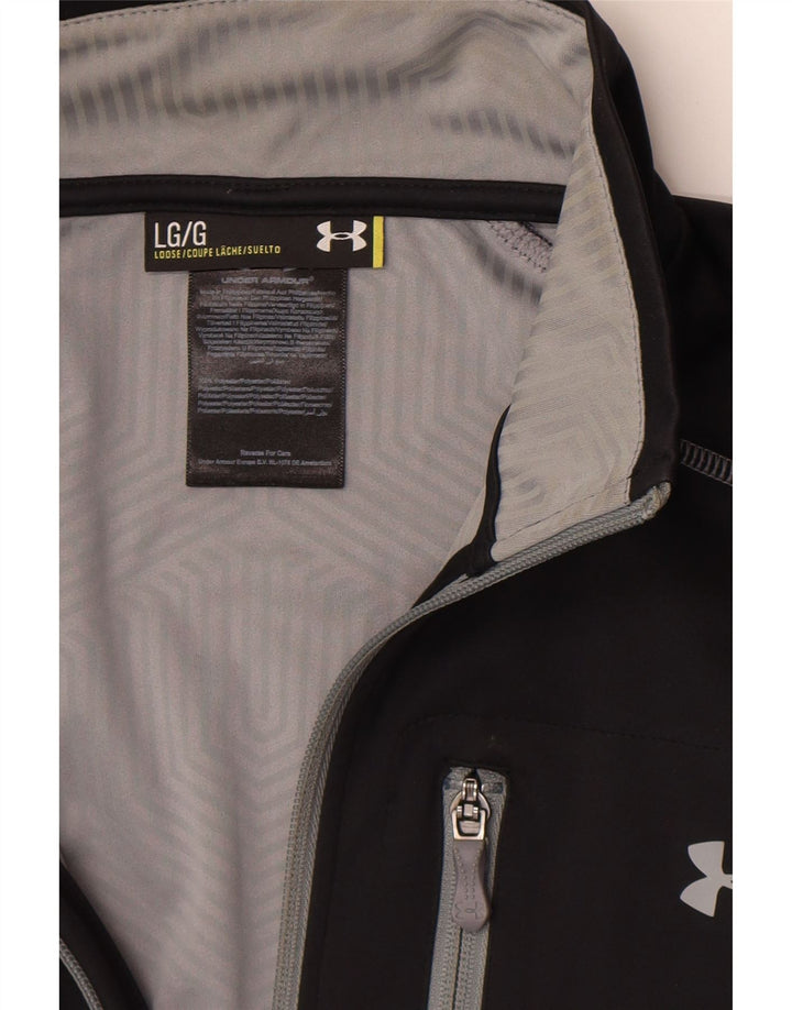 Under Armour Haut de survêtement à col zippé pour homme Large Noir Polyester
