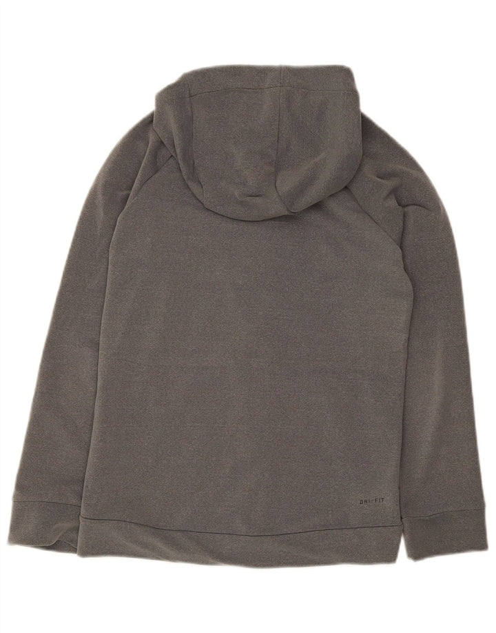 Nike Femme Dri Fit Zip Sweat à capuche UK 14 Grand Gris Polyester