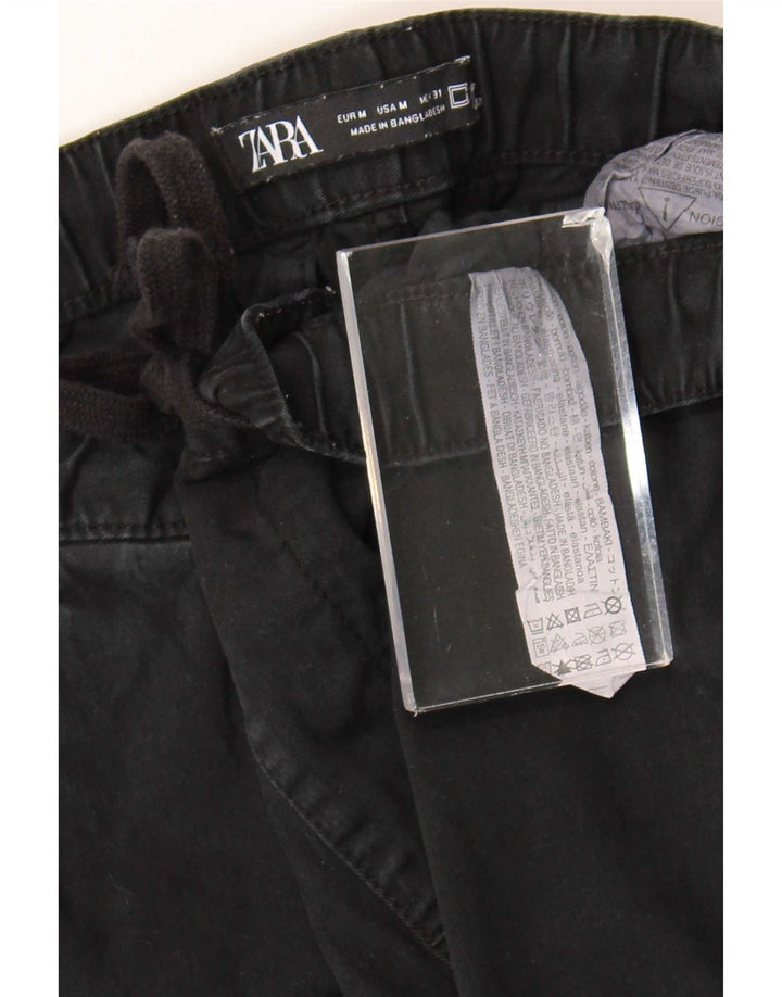 Zara Pantalon Cargo Joggers Homme Moyen W31 L26 Coton Noir