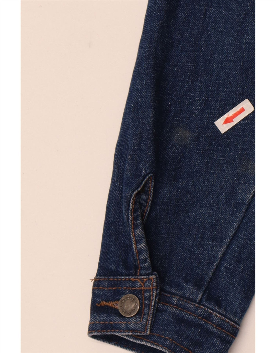 veste en denim crop femme vintage UK 14 coton bleu moyen