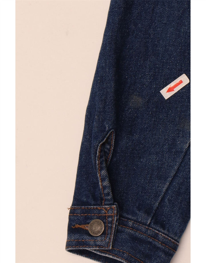 veste en denim crop femme vintage UK 14 coton bleu moyen