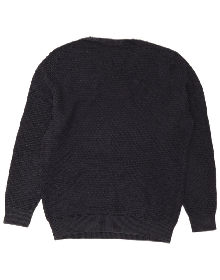 Massimo Dutti Pull à col rond pour homme en coton bleu marine Petit