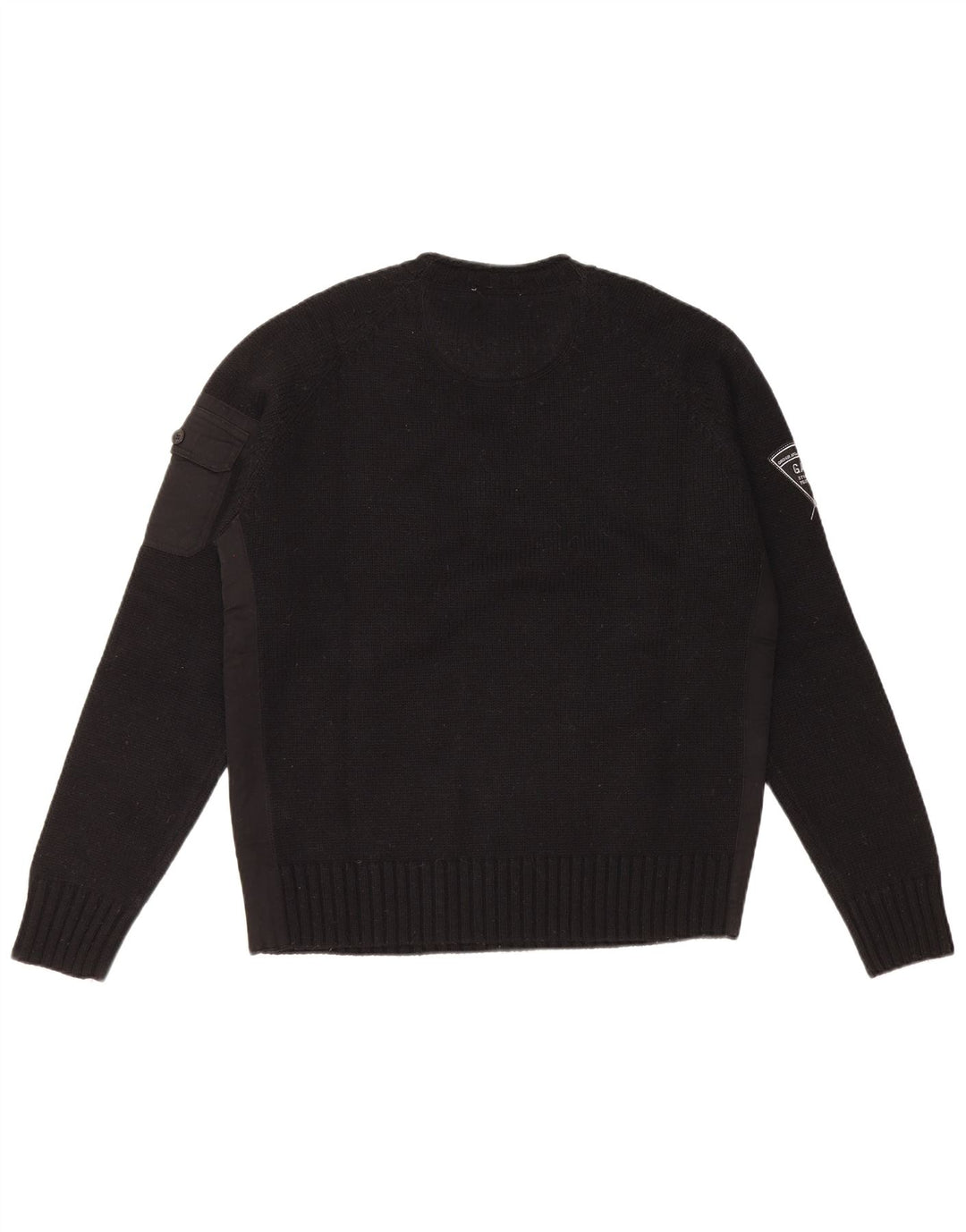 Gas Pull à col rond pour homme en laine noire Taille L