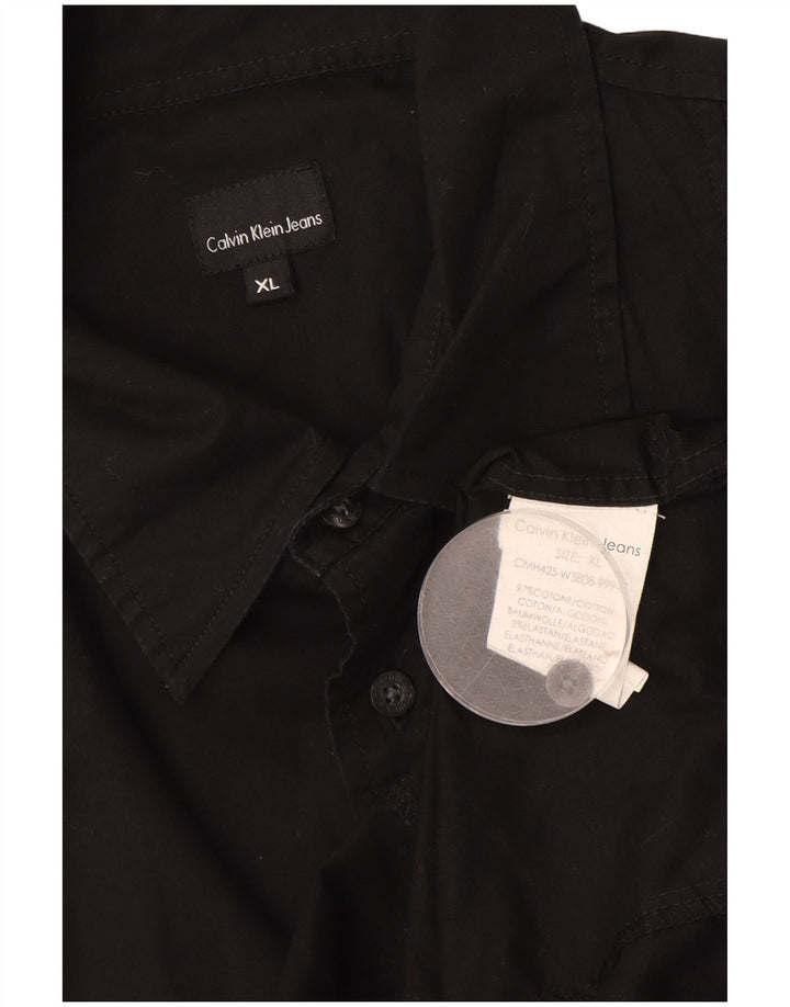 CALVIN KLEIN JEANS Chemise à manches courtes homme XL Noir Coton