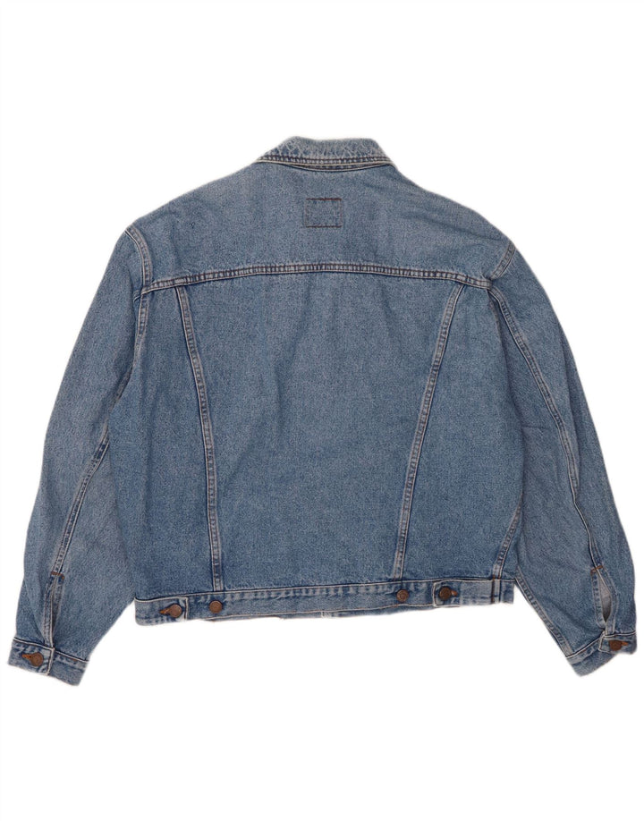 Benetton Veste En Jean IT 48 Bleu Moyen Coton Homme