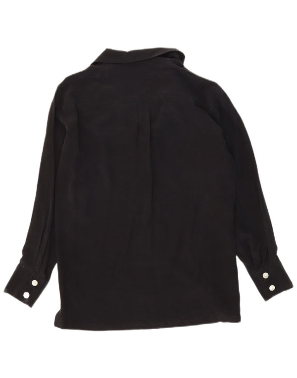 Spazio Chemisier surdimensionné pour femme UK 10 Petite soie noire