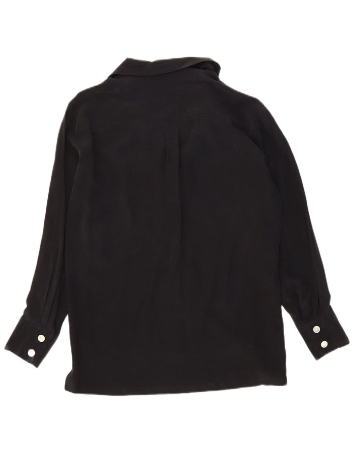 Spazio Chemisier surdimensionné pour femme UK 10 Petite soie noire