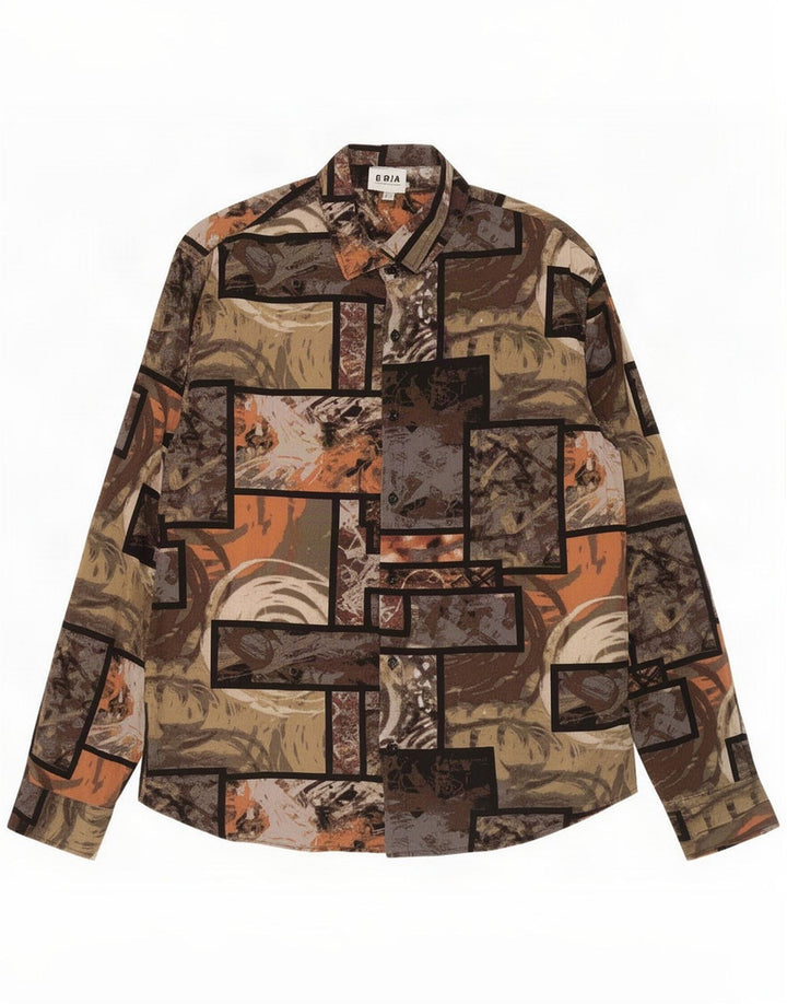 Chemise Vintage Homme Large Patchwork Multicolore Coton