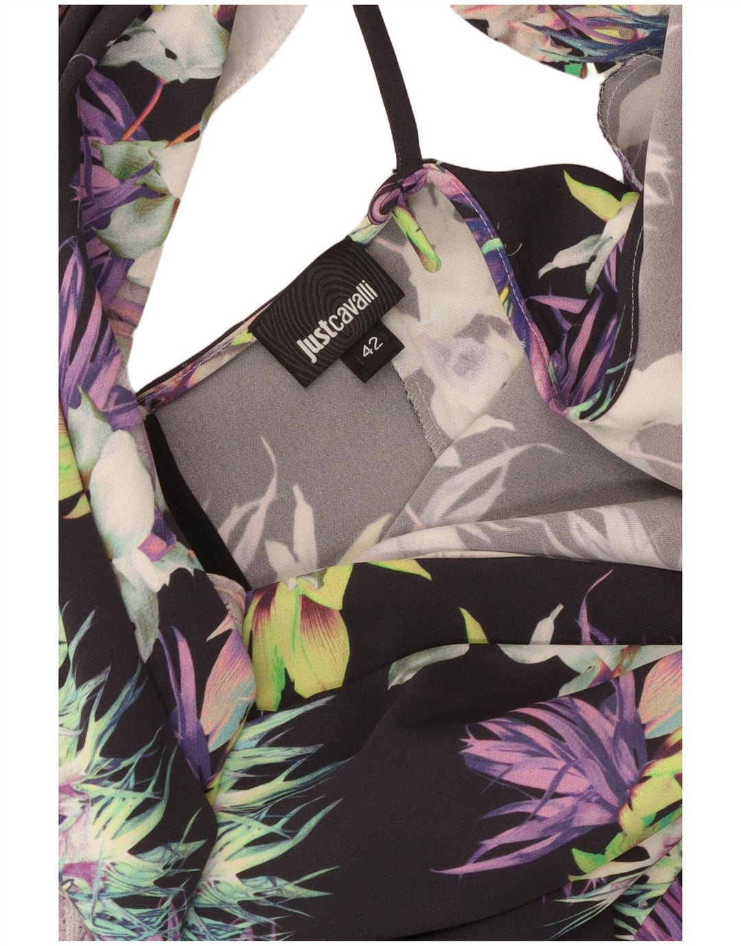 Just Cavalli Robe asymétrique pour femme IT 42 Medium Multicolore Floral