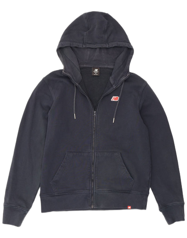 New Balance Sweat à capuche zippé pour homme en coton bleu marine moyen