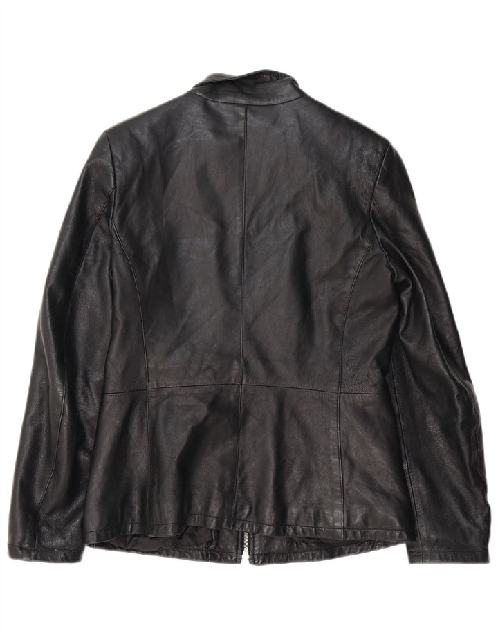 Coconuda Veste en cuir pour femme UK 12 Cuir noir moyen