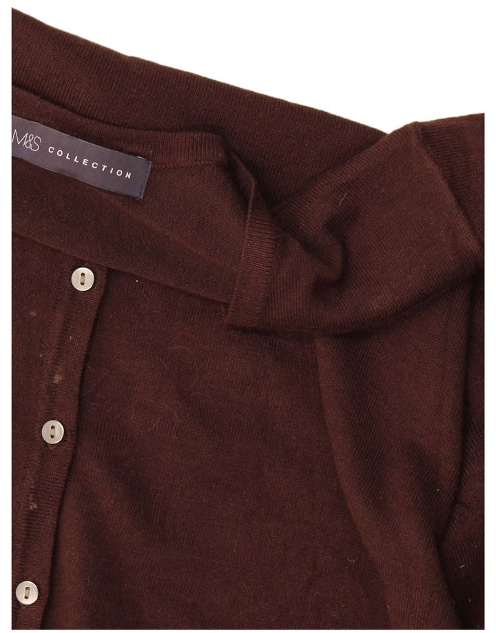 Marks & Spencer Pull cardigan pour femme UK 16 Large Marron