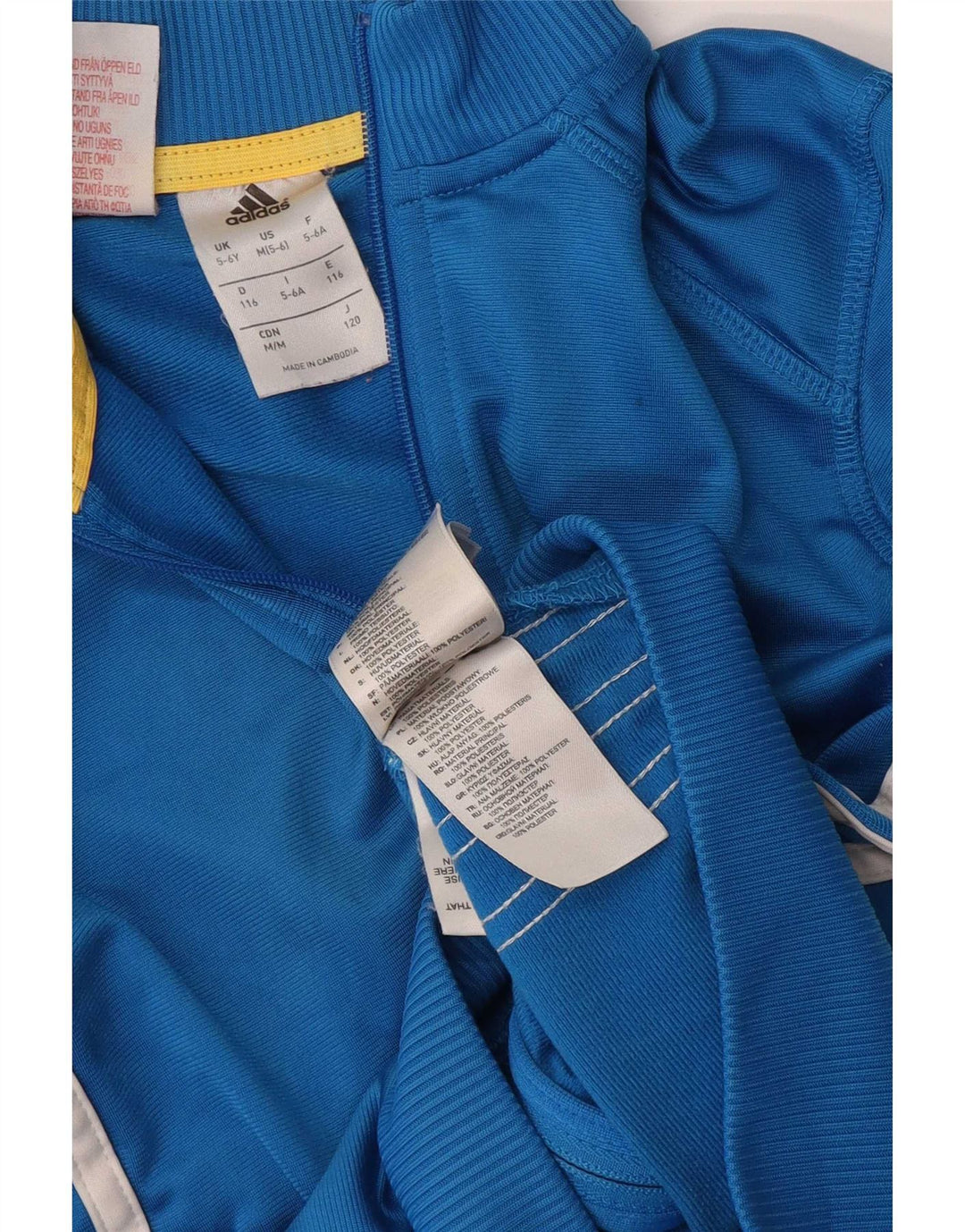 Veste de survêtement Adidas Garçon 5-6 ans Bleu Polyester