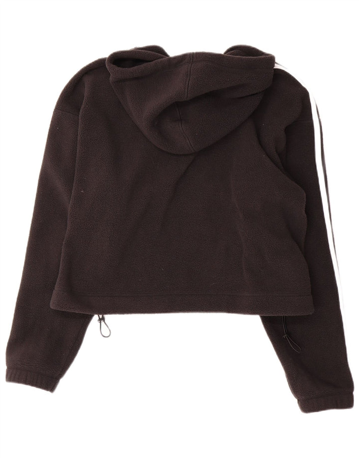 ADIDAS Pull à capuche zippé surdimensionné Primegreen pour femme UK 16 Large Noir