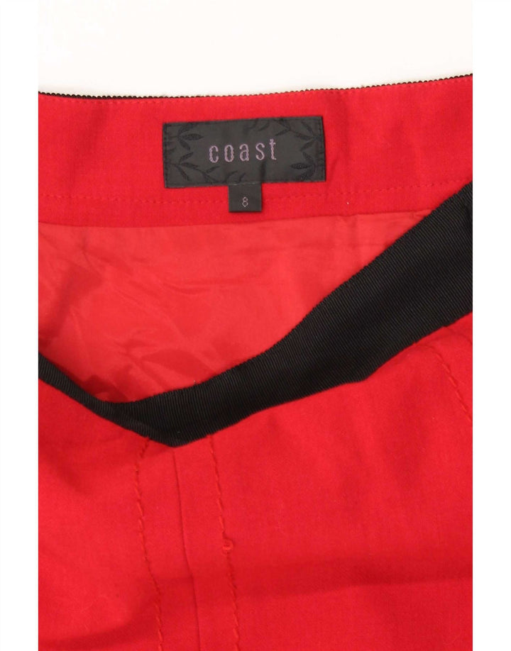 Coast Mini-jupe pour femme UK 8 Small W26 Rouge Colourblock Polyester