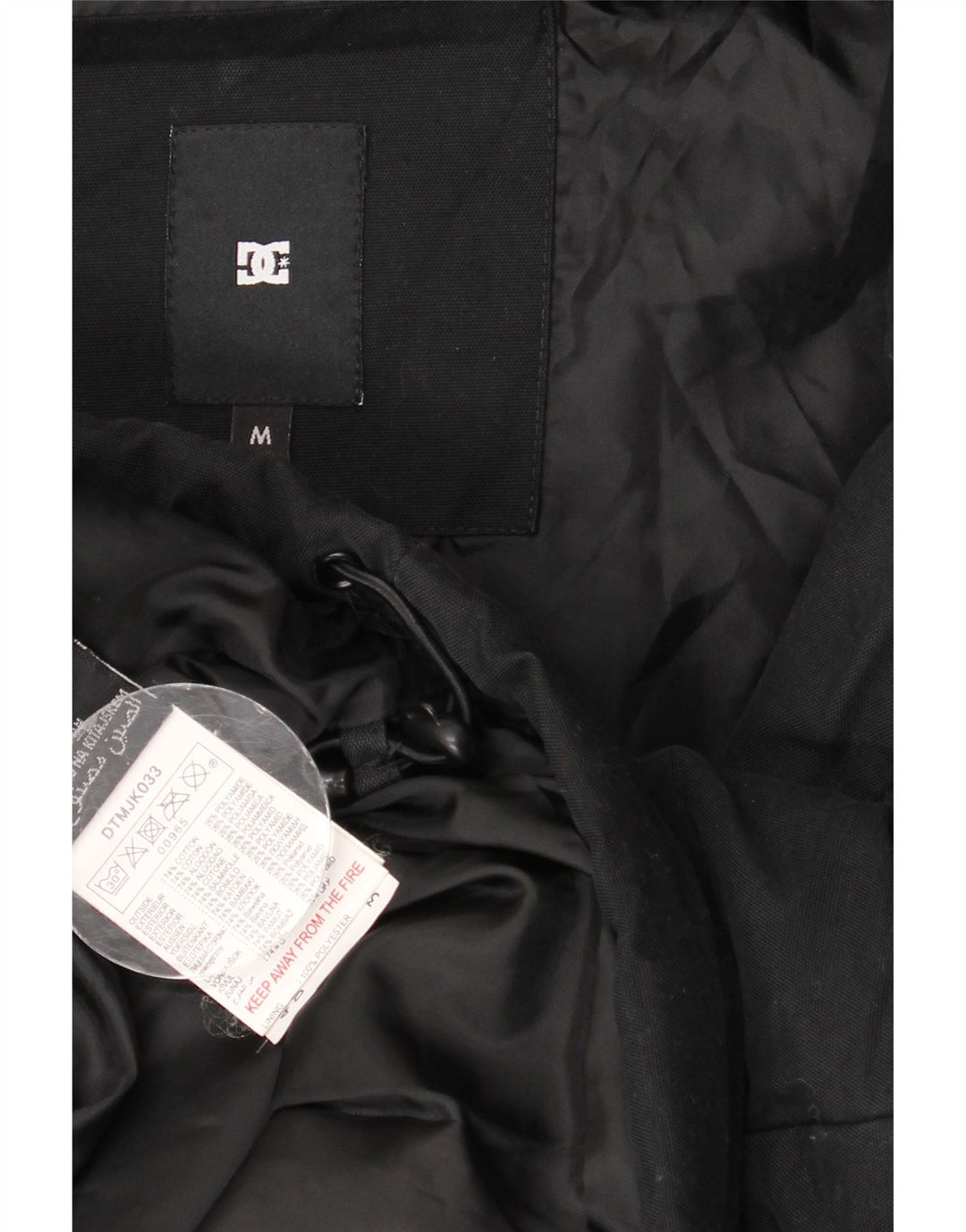 DC Veste matelassée à capuche pour homme UK 38 Coton noir moyen