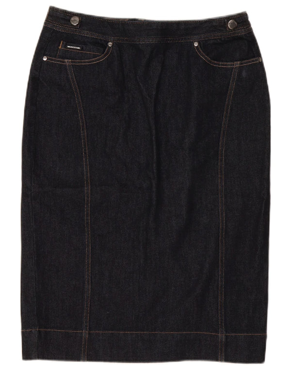 Marks & Spencer Jupe en jean pour femme UK 12 Medium W30 Bleu marine Coton