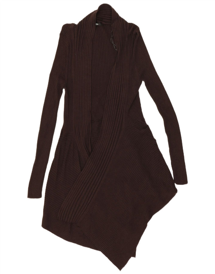 MARKS & SPENCER Pull cardigan ouvert long pour femme UK 12 Marron moyen