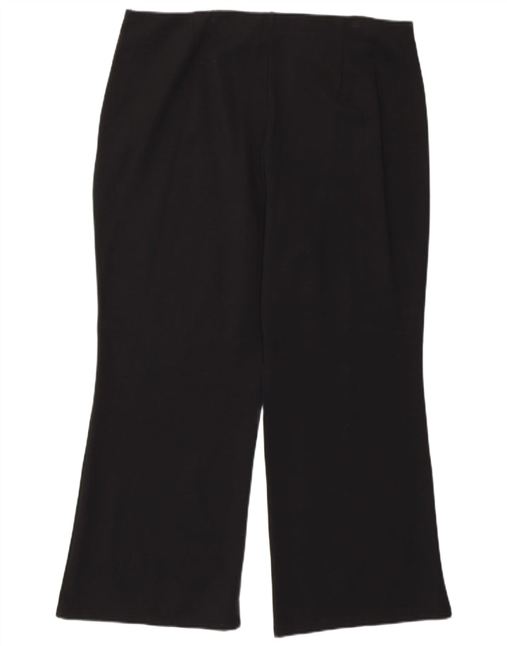 DKNY Pantalon Capri Droit Taille Haute Femme XL W36 L24 Rayonne Noire
