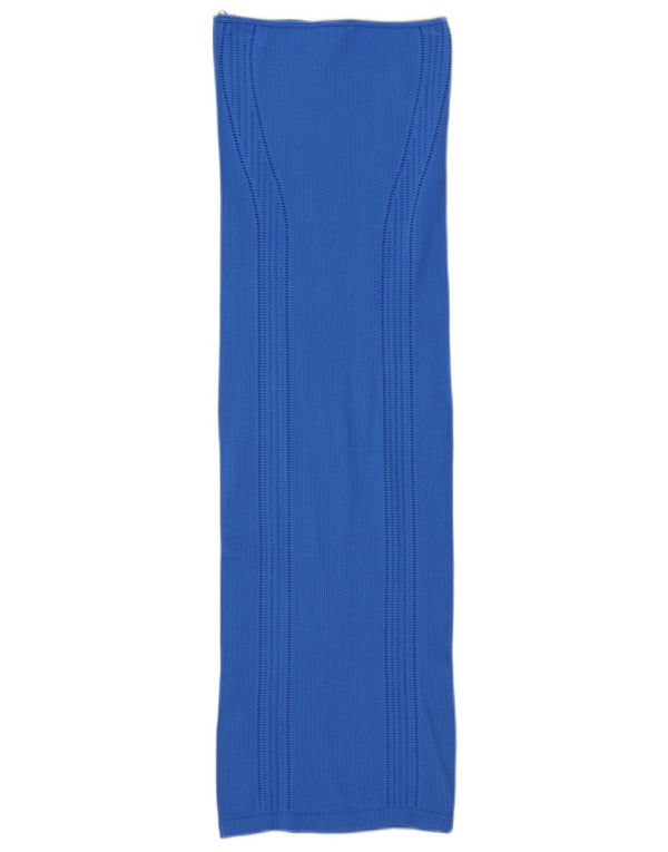 Zara Femme Robe Bustier UK 4 XS Bleu Polyamide