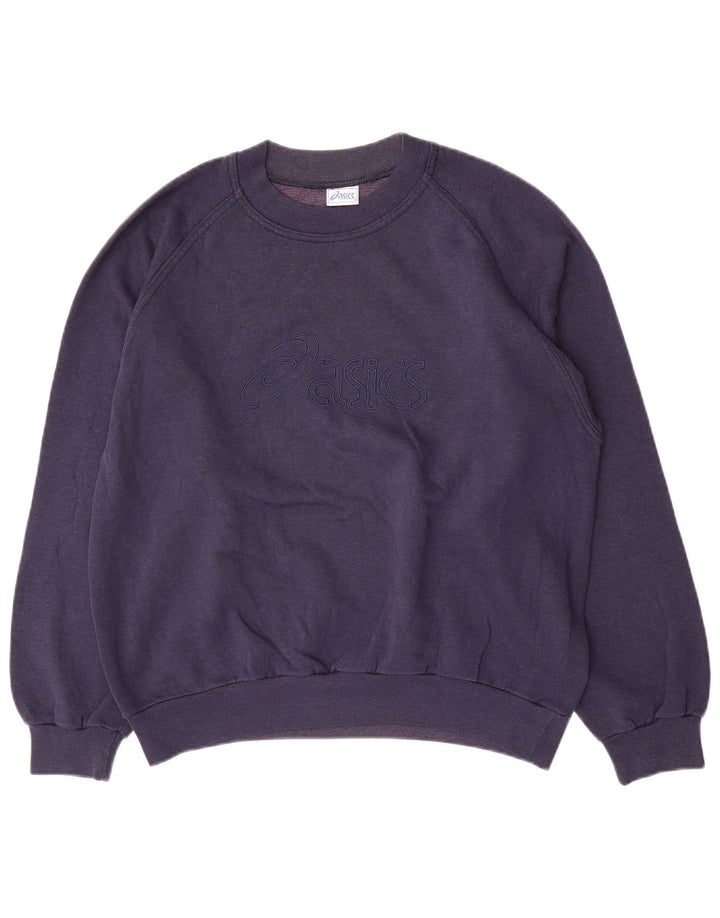 Asics Sweat-shirt pour homme en coton bleu marine Small