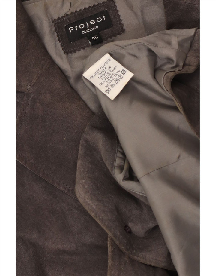 Project Veste blazer en daim à 2 boutons pour femme IT 46 Grand cuir gris