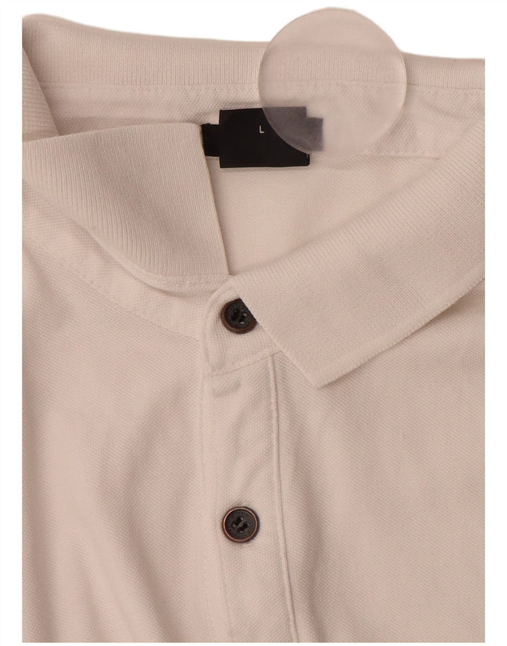 HUGO BOSS Polo Slim Fit Large Blanc Coton Homme