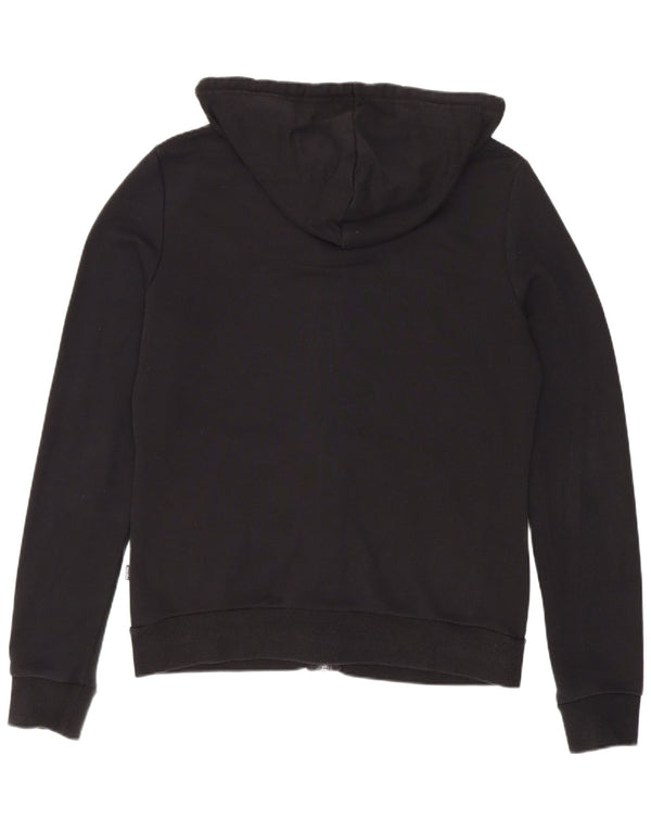 Puma Womens Zip Hoodie Sweater UK 12 Medium Black Cotton