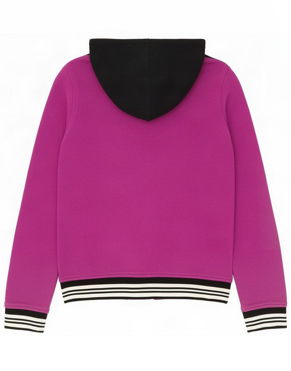 Kappa Womens Zip Hoodie Sweater UK 14 Medium Purple Colourblock Cotton