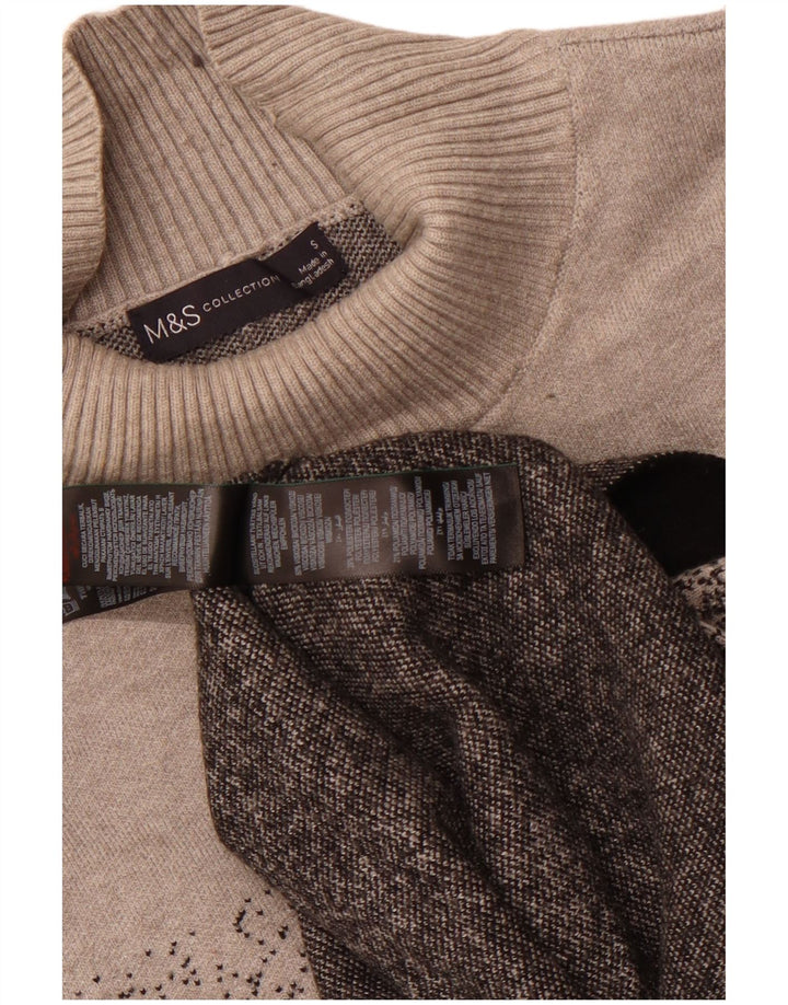 Marks & Spencer Pull col roulé pour femme UK 10 Petit gris moucheté