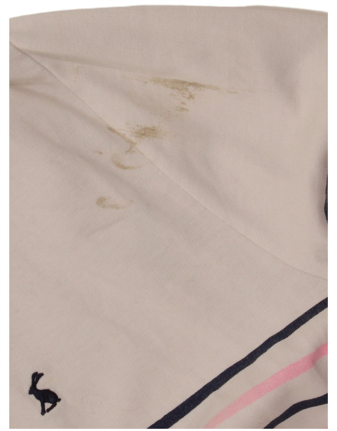 JOULES Sweat-shirt à col boutonné pour femme UK 20 2XL Rayé blanc