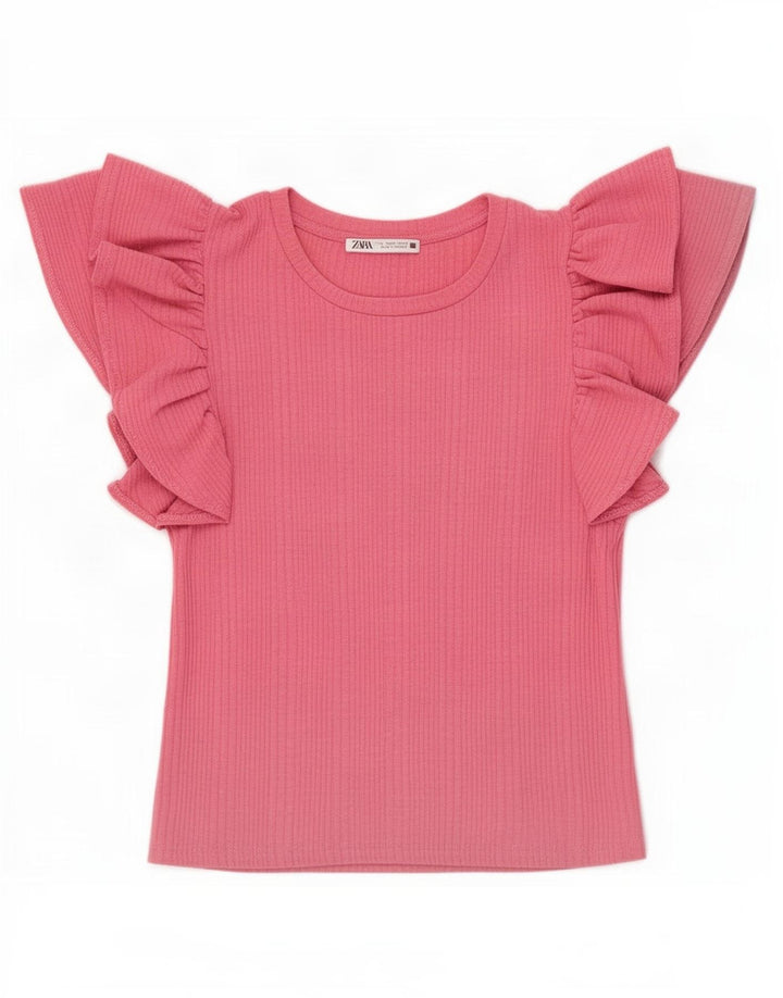 Zara Womens Crop Blouse Top UK 8 Petit Rose