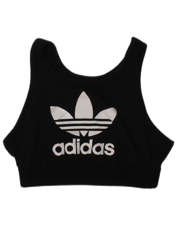Adidas Womens Graphic Sport Bra Top UK 10 Petit Noir Coton Sports