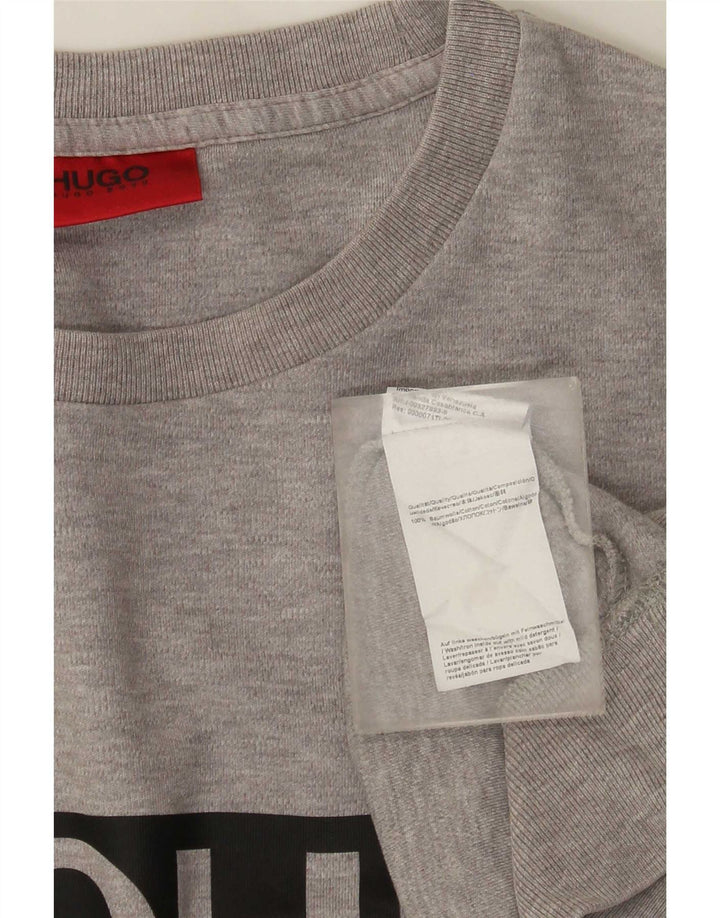 Hugo Boss Homme Sweat-Shirt Graphique Pull Large Gris Coton