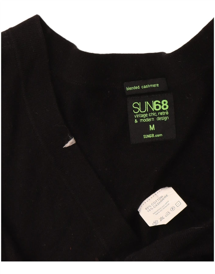 Sun68 Cardigan long pour femme en coton noir moyen UK 12