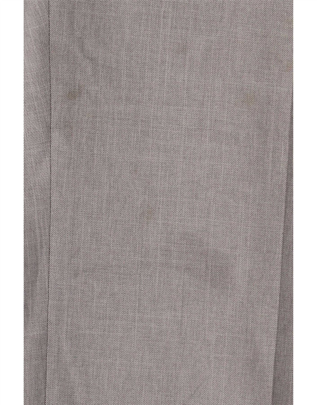 Marks & Spencer Pantalon de Costume Droit Homme W42 L29 Gris Polyester