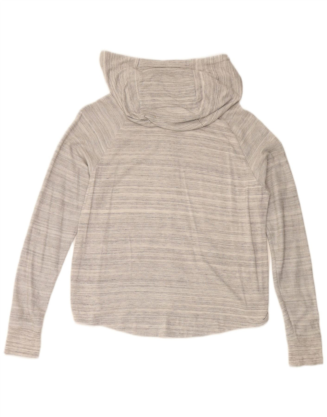 NIKE Pull à capuche zippé pour femme UK 14 Gris moyen rayé