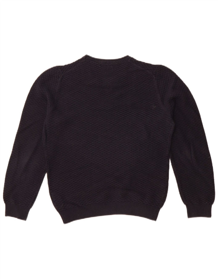 MASSIMO DUTTI Pull col bateau pour femme UK 10 Petit Bleu marine Coton