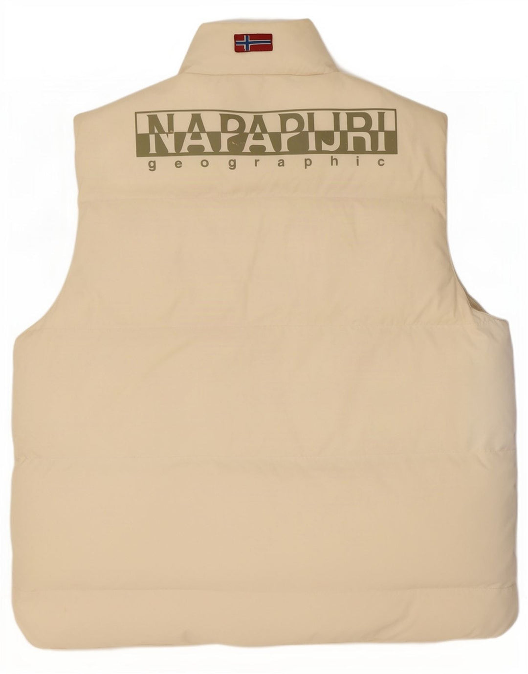 Napapijri Gilet rembourré graphique pour homme UK 38 Medium Off White Polyamide