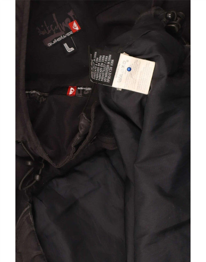 Quiksilver Veste coupe-vent graphique pour homme UK 40 Large Noir