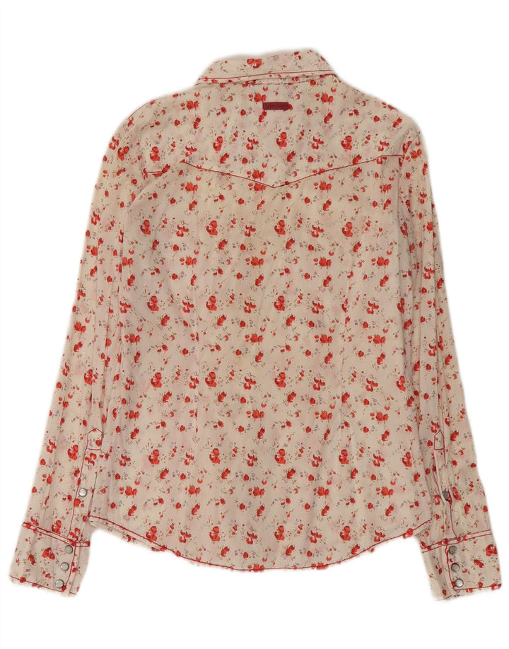Marlboro Classics Chemisier coupe régulière pour femme UK 14 Medium Blanc Floral