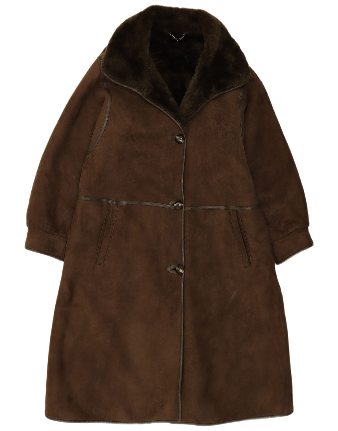 vintage Femme Shearling Shearling Manteau IT 50 XL Brown Shearling