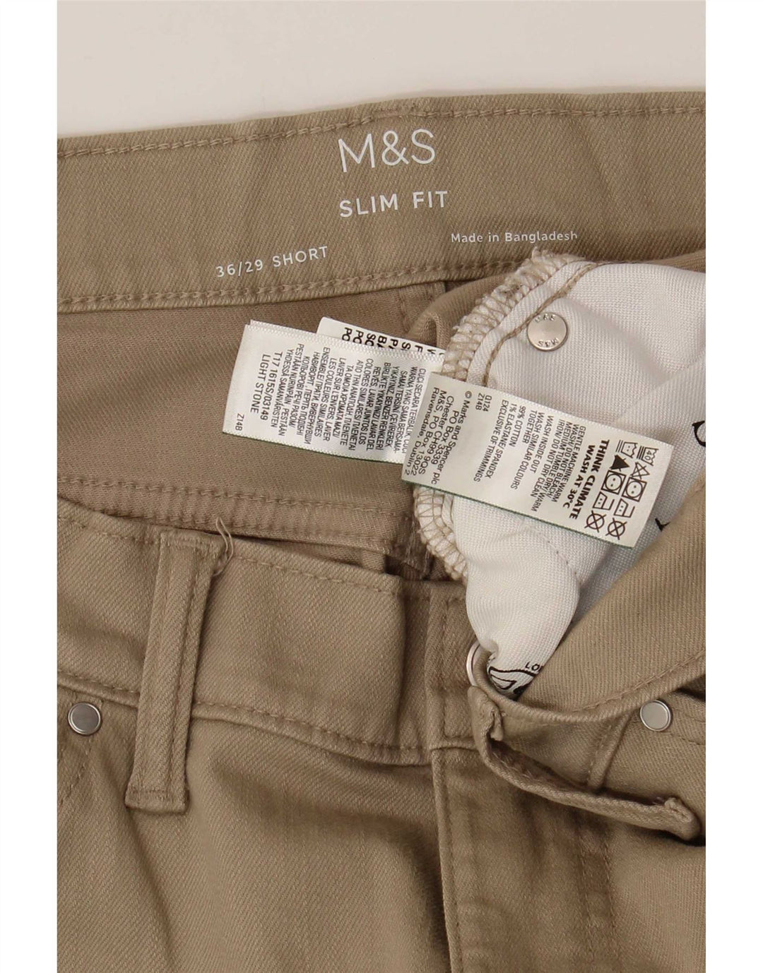 Marks & Spencer Jean Slim Homme W36 L29 Coton Beige