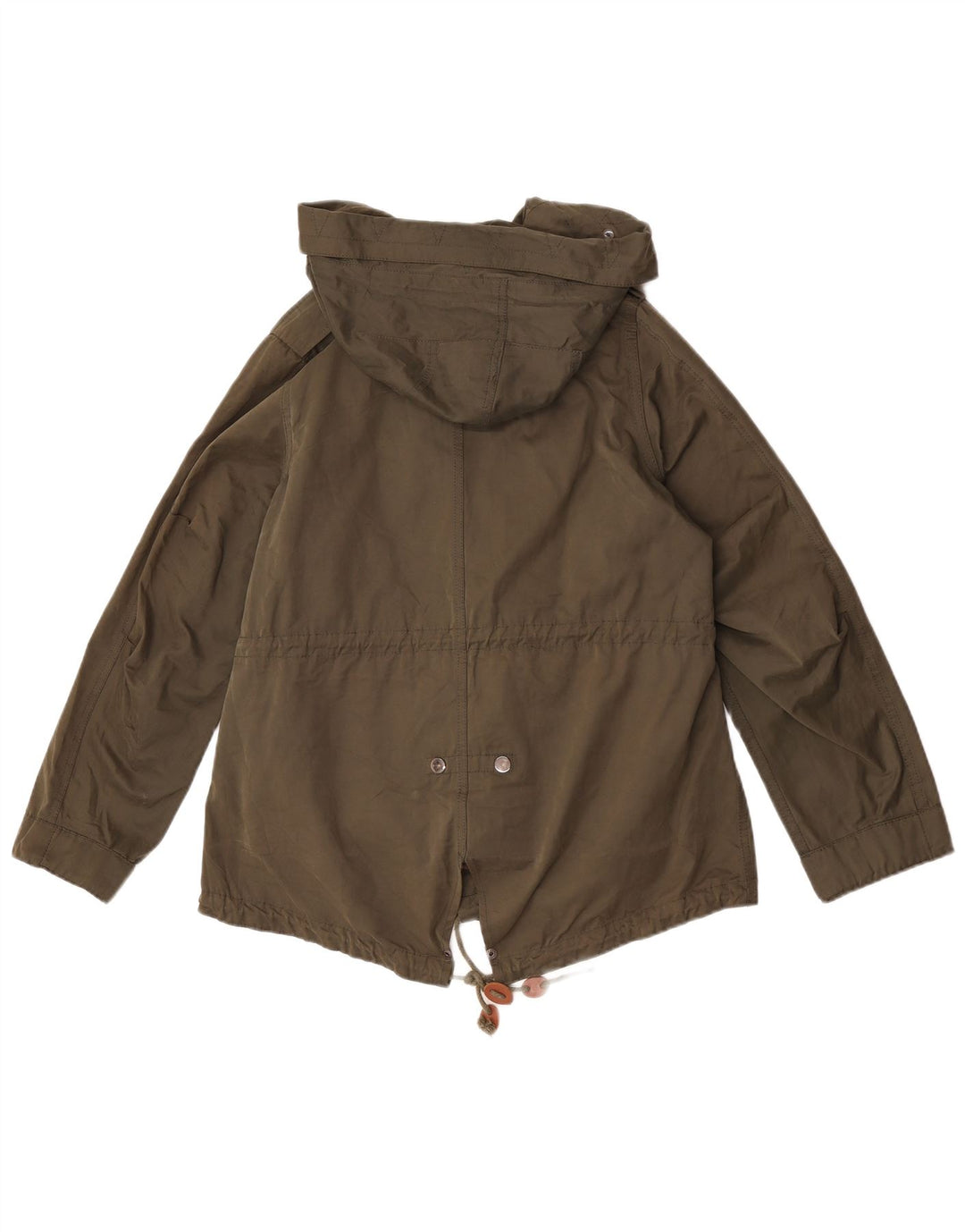 Zara Parka à capuche pour femme UK 36 Petit nylon vert