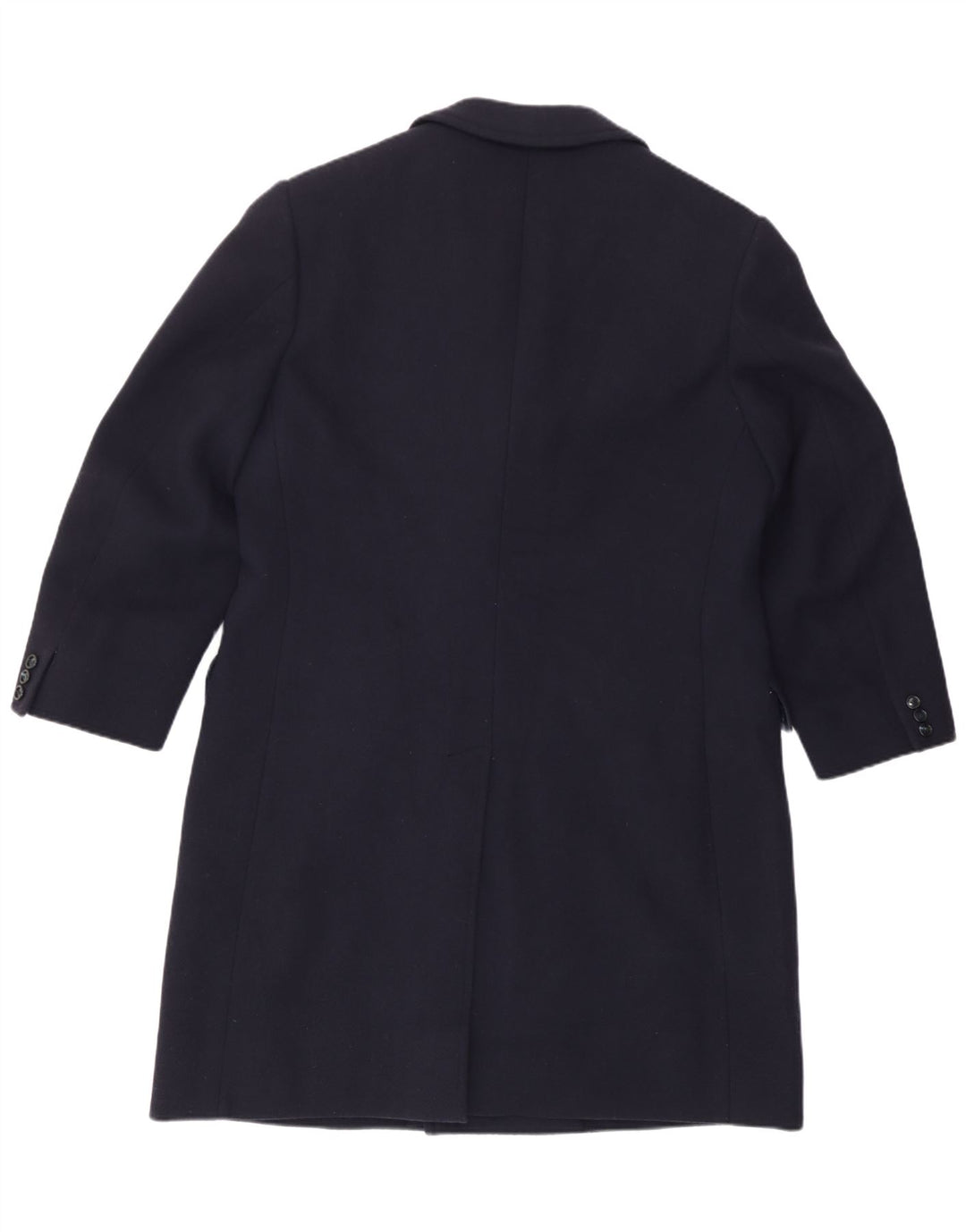 vintage Mens Double Breasted Coat UK 38 Bleu Marine Moyen