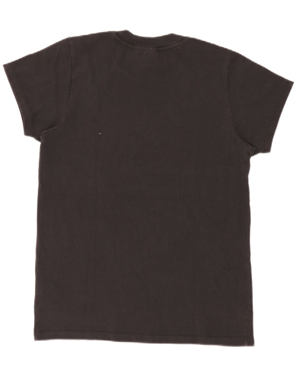 Adidas T-shirt graphique surdimensionné pour femme UK 6 XS en coton noir