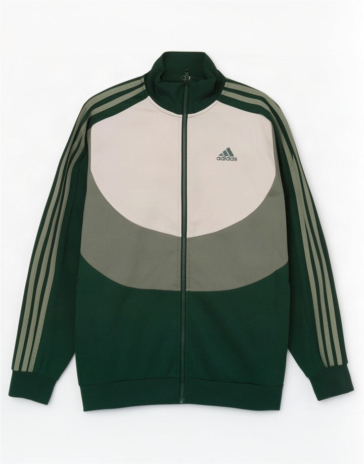 Adidas Veste de survêtement pour homme en coton color block vert moyen