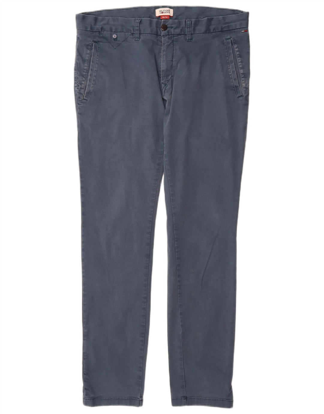 TOMMY HILFIGER Pantalon Chino Slim Fit Homme W36 L34 Bleu Coton