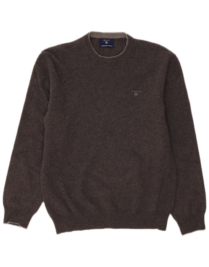 Gant Pull Col Rond Homme Gris Moyen Laine d'Agneau