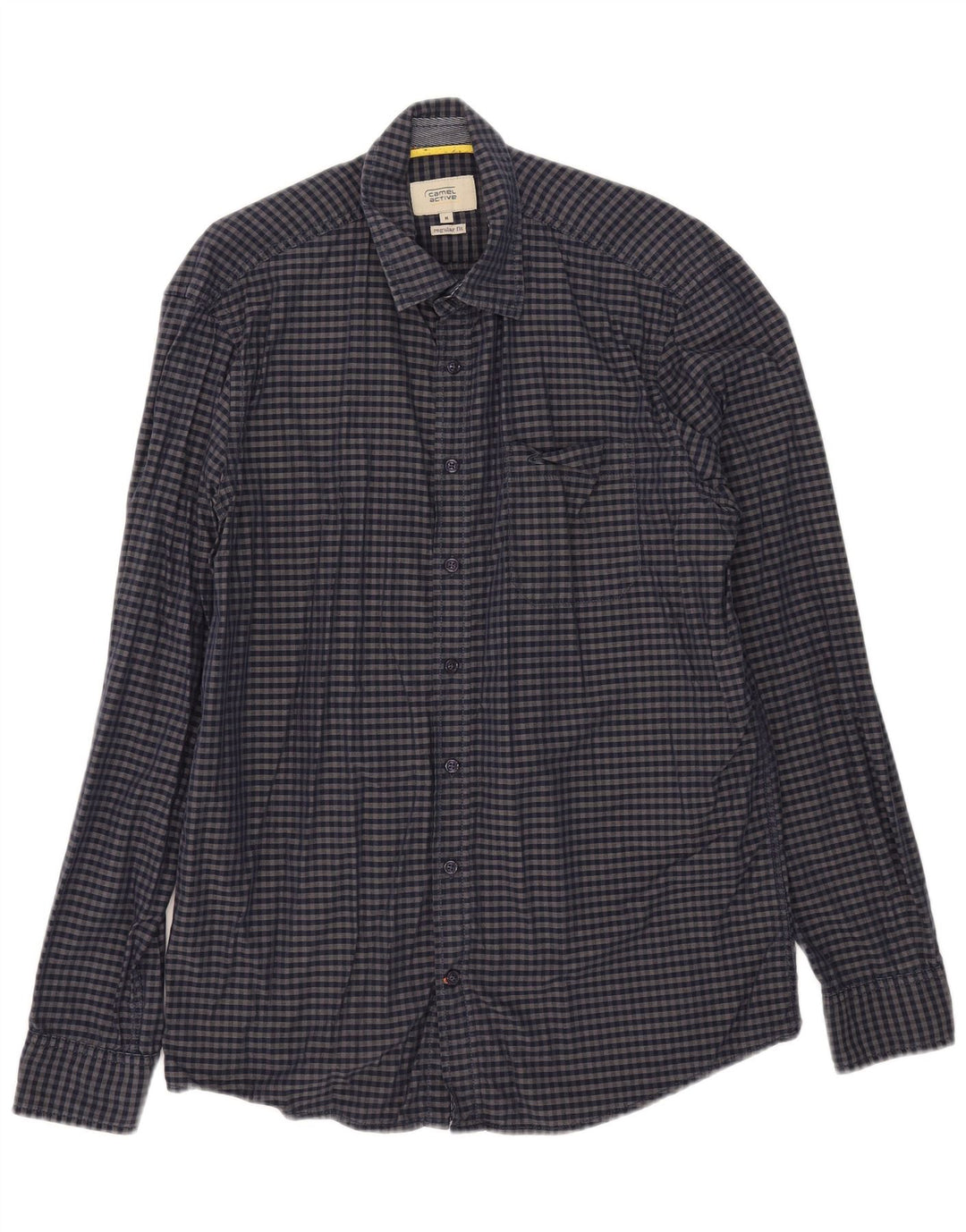 Chemise Regular Fit Homme Camel Active Coton Vichy Bleu Marine Moyen
